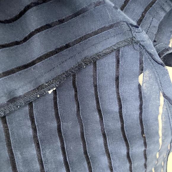 J. Crew Shadow Stripe Top - Semi Sheer - Navy Blue - 6 - Picture 6 of 8